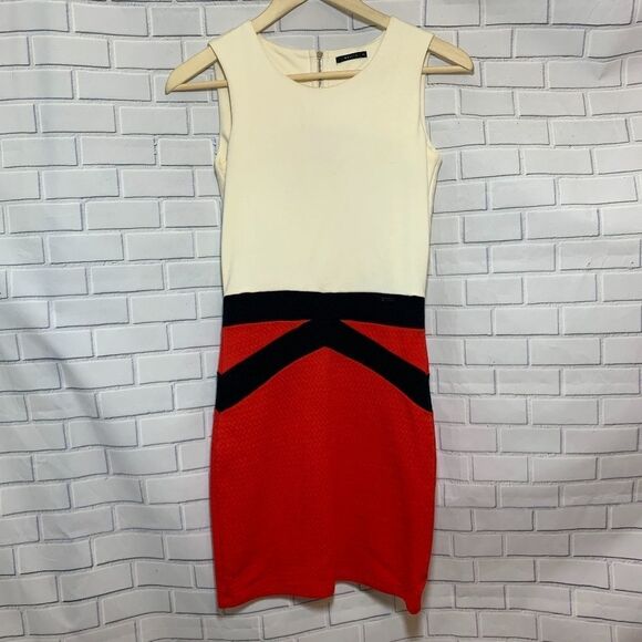Mohito Red White Color Block Dress Size XS - Picture 1 of 4